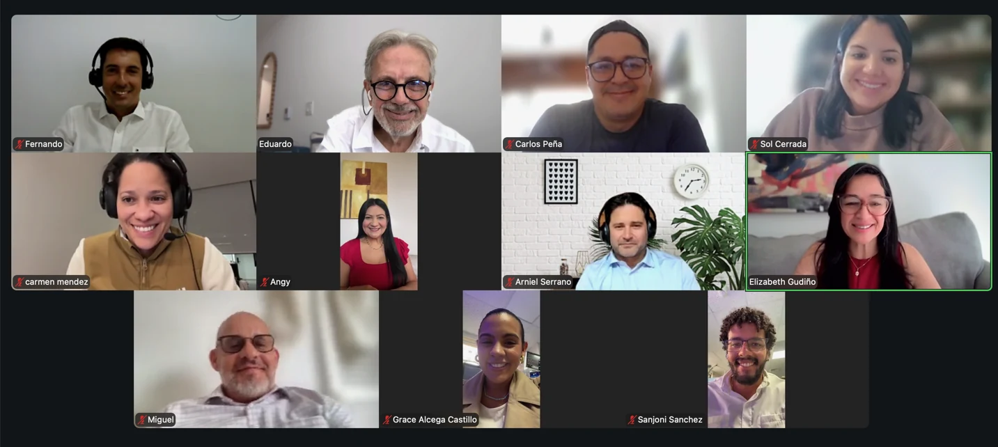 Participantes y sesión de Mentoría Ejecutiva